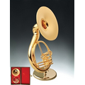 Gold Brass Sousaphone Miniature with Stand & Case 4.5"H